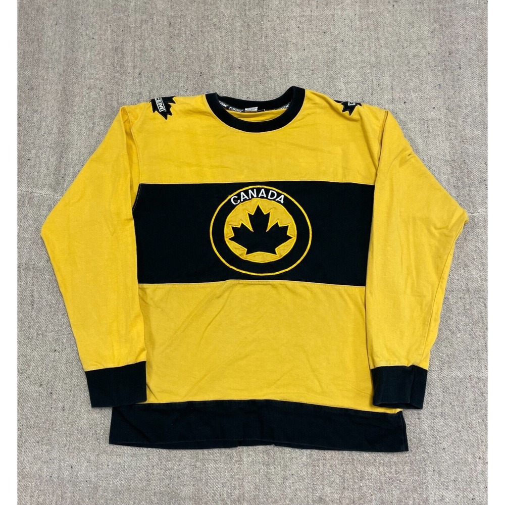 Vintage Canada Hockey Jersey Mens Small Yellow 1990s CCM